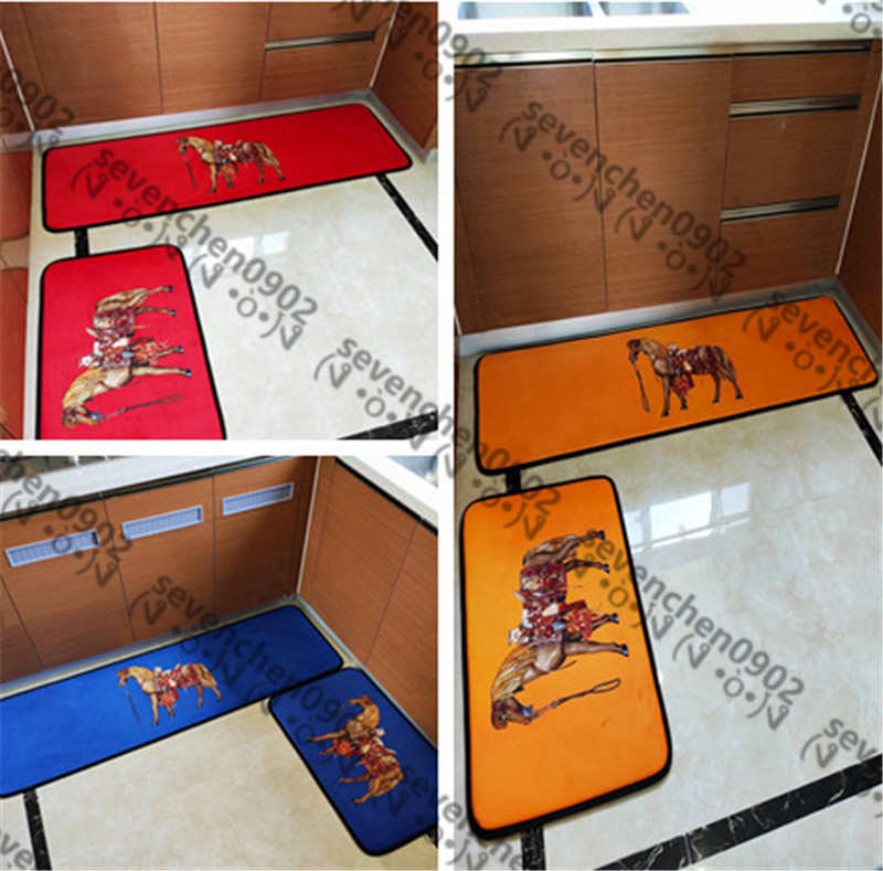 

Durable Style Mats Bathroom Kitchen Two-piece Set Carpets Home Non-slip Absorb Water Mute Balcony Bath Must Designer Mats