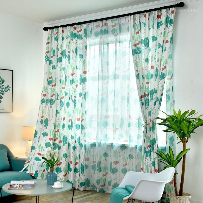 

Girls' Moderncurtain for Living Room Embroidered Curtains Fresh Blue Curtains for Bedroom Bedroom1, White tulle