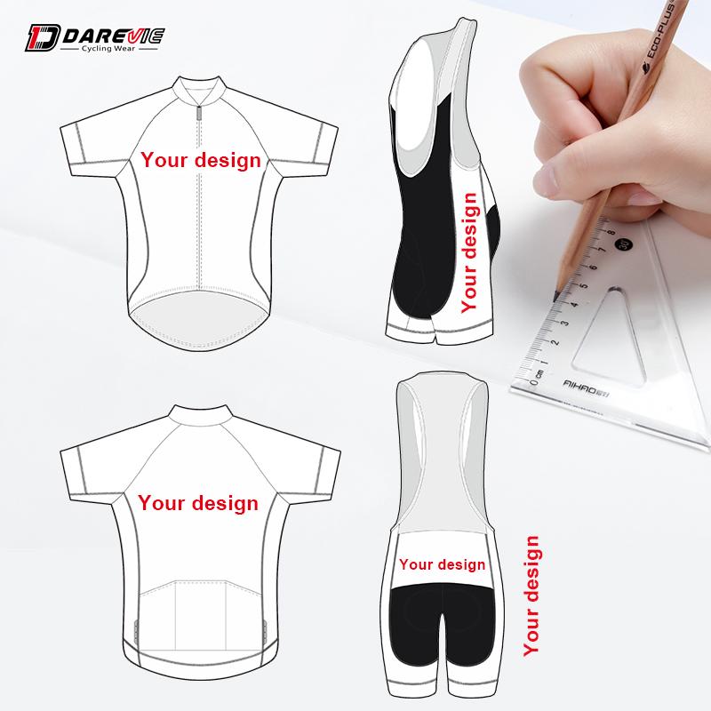 

Darevie Customized Cycling Wear Professional Cycling Uniforms Bike Team Suit Custom Jersey Train Race bib Shorts, 5 to 8 pcs