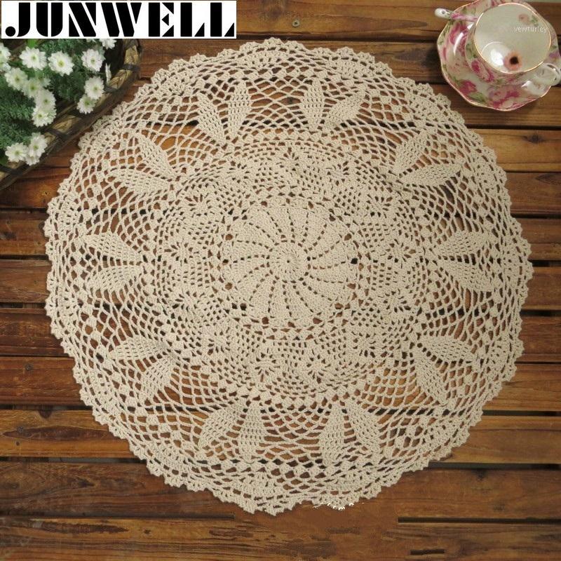 

60CM RD Shabby Chic Vintage Crocheted Tablecloth Handmade Crochet Coasters Cotton Lace sofa cover1, White