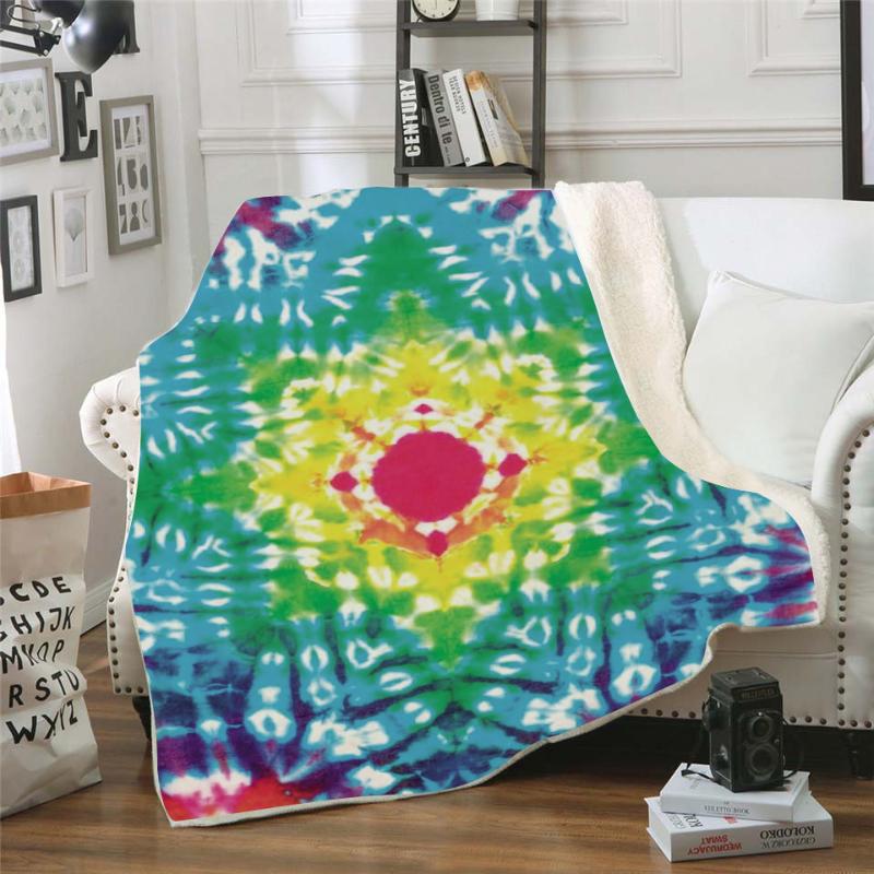 

3D Colourful Printed Sherpa Blanket Couch Sofa Quilt Cover Travel Bedding For Kid Adults Thick Throw Fleece Blanket Bedspread