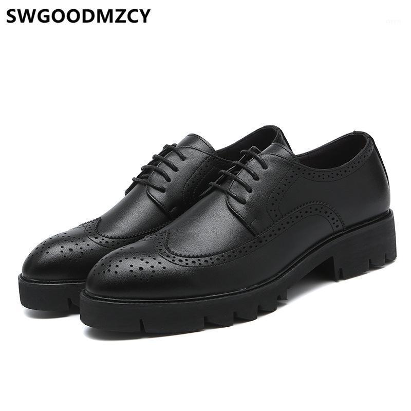 

Mens Dress Shoes Real Leather Evening Dress Coiffeur Brogue Shoes Men Formal Italian Men Classic Wedding 2020 Buty1, Black