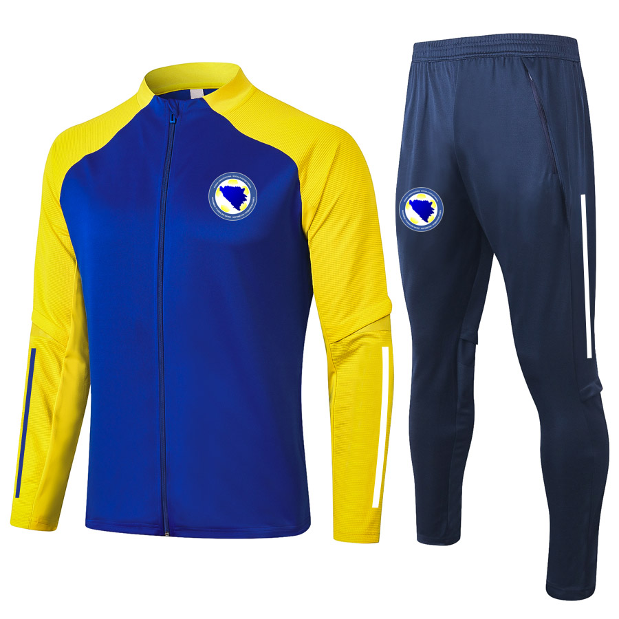 

Bosnia and Herzegovina Training Suit adult Soccer Tracksuits sets kits sports full zipper jackets and pants training sets Men's Tracksuits
