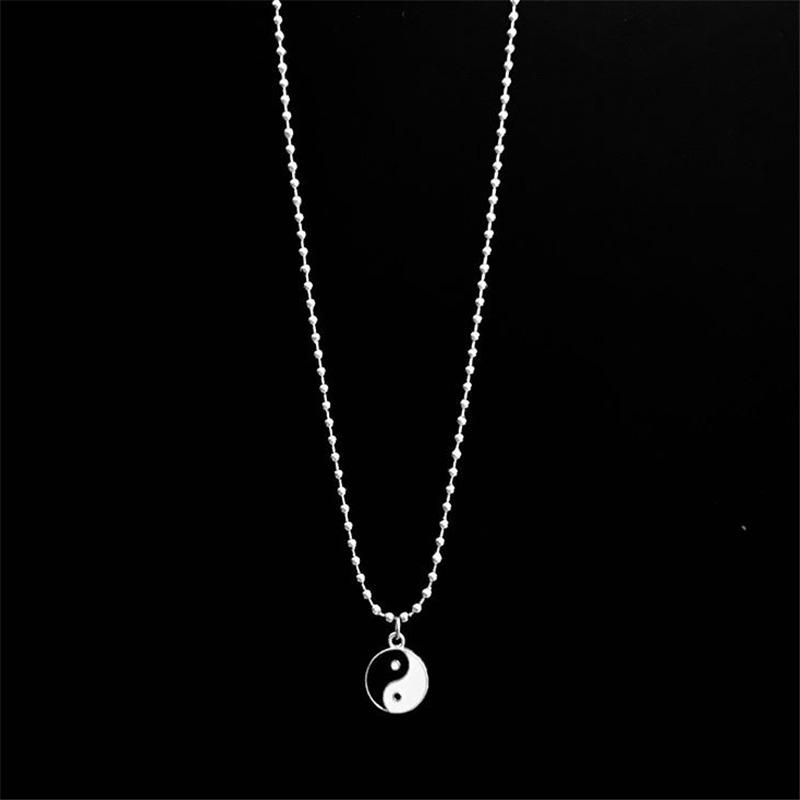 

Kpop Men's Stainless Steel Necklace Chinese Style Yin Yang Tai Chi Pendant Necklace for Women Male Jewelry Accessories
