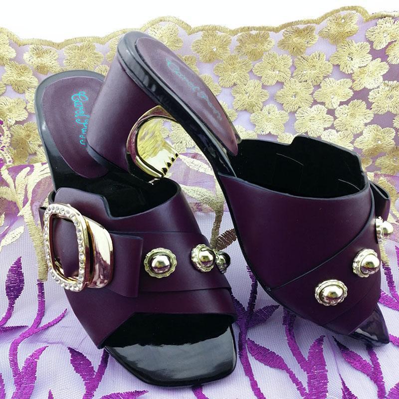 

Purple Color Ladies Comfortable Women Pumps Women Autumn Sandals Shoes Decorated With Rivet Ladies Shoes1, Black