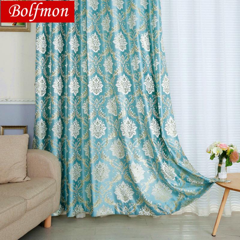 

Latest High Grade Jacquard Elegant Luxury Green Window Curtain for Living Room Golden Stripe Cortina Bedding Room Shading Decor