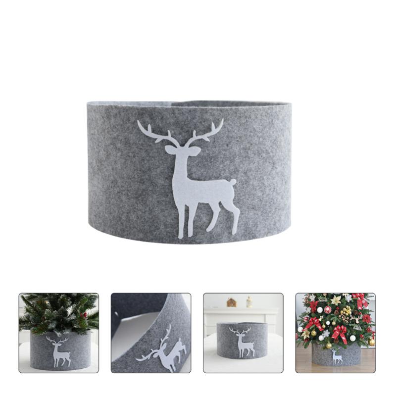 

1pc Christmas Tree Skirt New Year Home Decoration Soft Elk Pattern Tree Dress