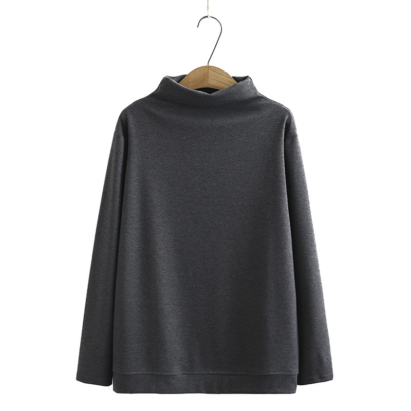 

Xl-4xl Plus Size Sleeves Long Turtlenecks Solid Tshirts Oversized Yep Spring Tops Jsbd, Game