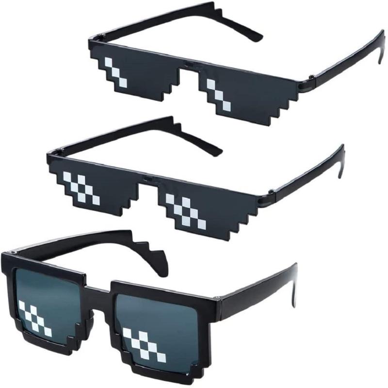 

Thug Life Party Sunglasses 8 Bit Pixelated Mosaic Gamer BGM MLG Photo Props Gift Toy Glasses UV400 Eyewear Eyeglasses Mosaic