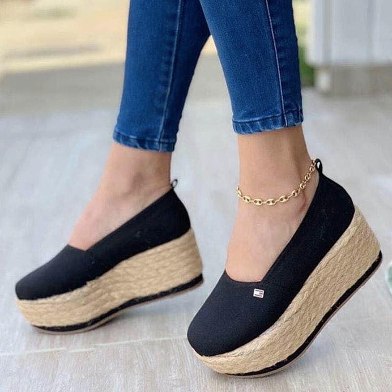 

WENYUJH Platform Women Flat Shoes Summer Vulcanized Shoes Solid Thick Bottom Women's Sandals Fashion Bow Casual Women's, White