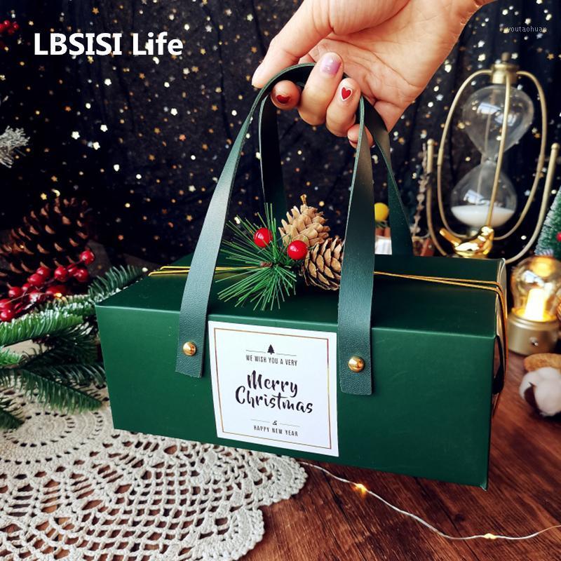 

LBSISI Life 5pcs Protable Paper Box Merry Christmas New Year Gift Packaging Supplies Wedding Favor Baking Chocolate Decoration1