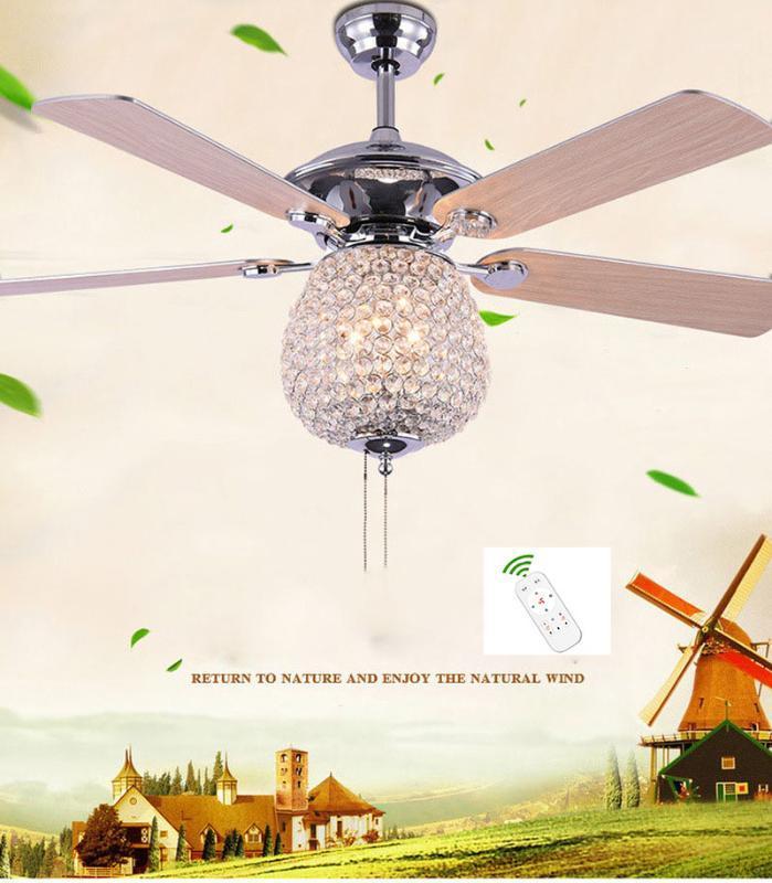 

LED Crystal Ceiling Fan Nordic Fan Light Simple Modern Living Room Bedroom Dining Room Lamp1