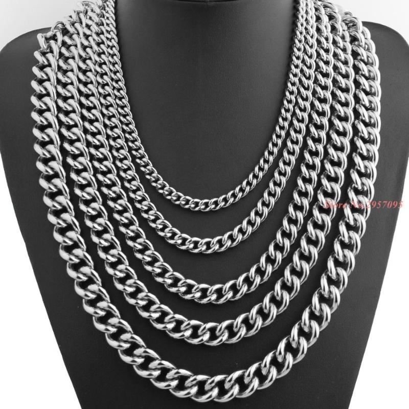 

7/9/11/13/15mm Mens Chain Silver Color Stainless Steel Necklace Wheat Wholesale Necklace Chain Gift