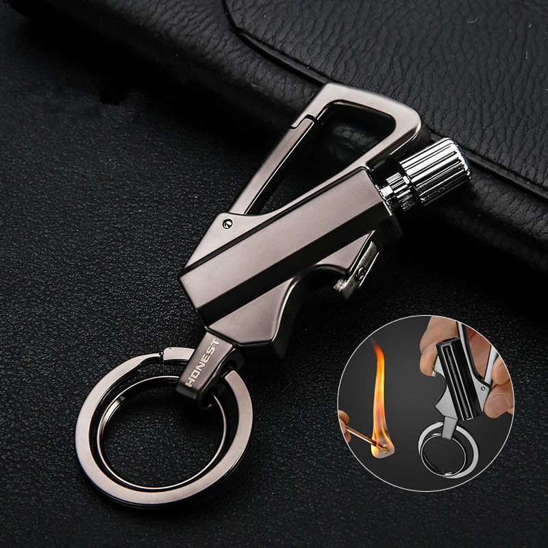 

camping Honest Carabiner Permanent Match Lighter Striker Waterproof Outdoor Survival Tool Keychain Flint Fire Starter Petrol