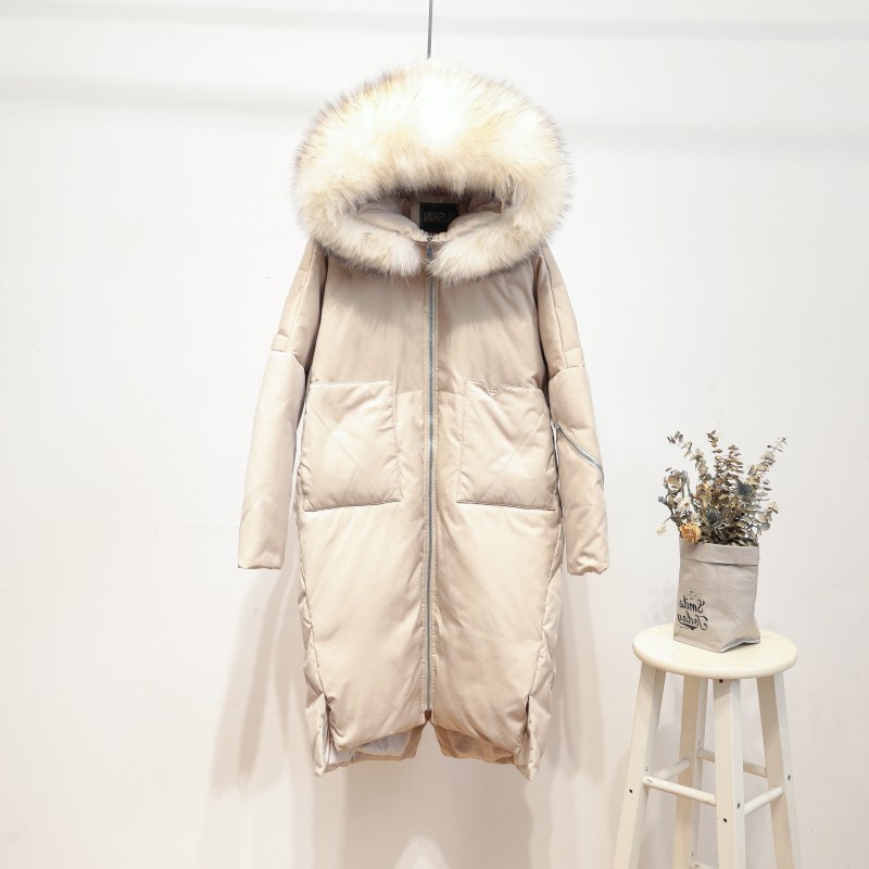 

Parka, Winter Coat Size, White Duck Down, for Woman, Large Fur Collar Down Jacket with Hood J0gv, Yalow