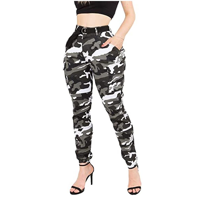

Women's Jogger Pant High-waist Trousers Camouflage Casual Loose Slimming Wear Loose Pockets Bottoms Casual Sweatpants #T2G, Green