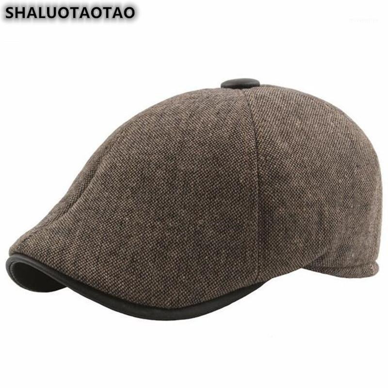 

SHALUOTAOTAO Winter Middle Old Aged Cotton Thermal Berets Fashion Plus Velvet Ear Protection Brand Leisure Sports Cap Dad's Hat1, Khaki