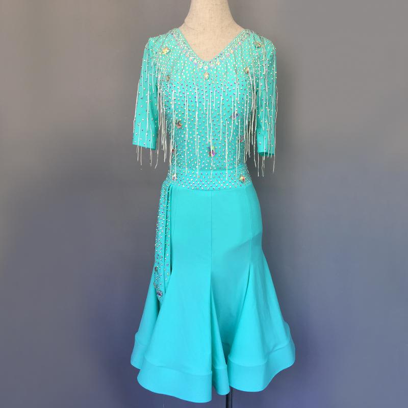 

Customized Adult New Latin Dance Competition Costume Children Latin Dance Costume Children Performing Women, Black