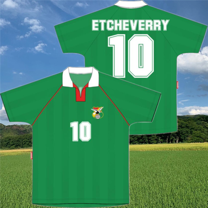

1994 Retro BOLIVIA Classic Soccer Jersey ETCHEVERRY Green Home Maillots de foot 94 Ancient Football Shirt