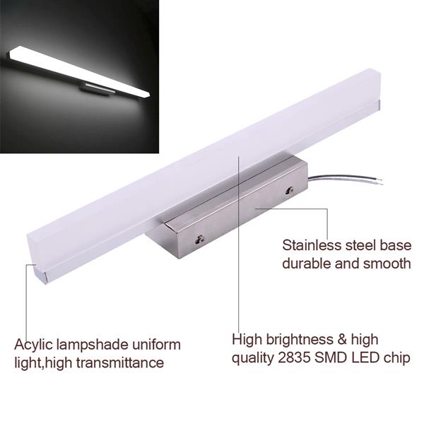 

Hot selling 14W 100CM New and intelligent lamp Bathroom Light Bar Silver White Light high brightness Lights Top-grade material Lighting