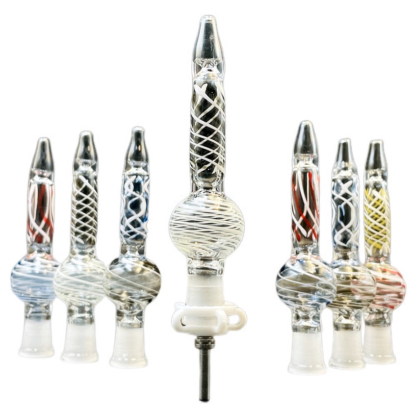 

Glass Nectar Nector Collector Kit with Titanium nail smoke Dab Straw Oil Rigs Smoking Pipe glass pipe smoking accessories dab rig