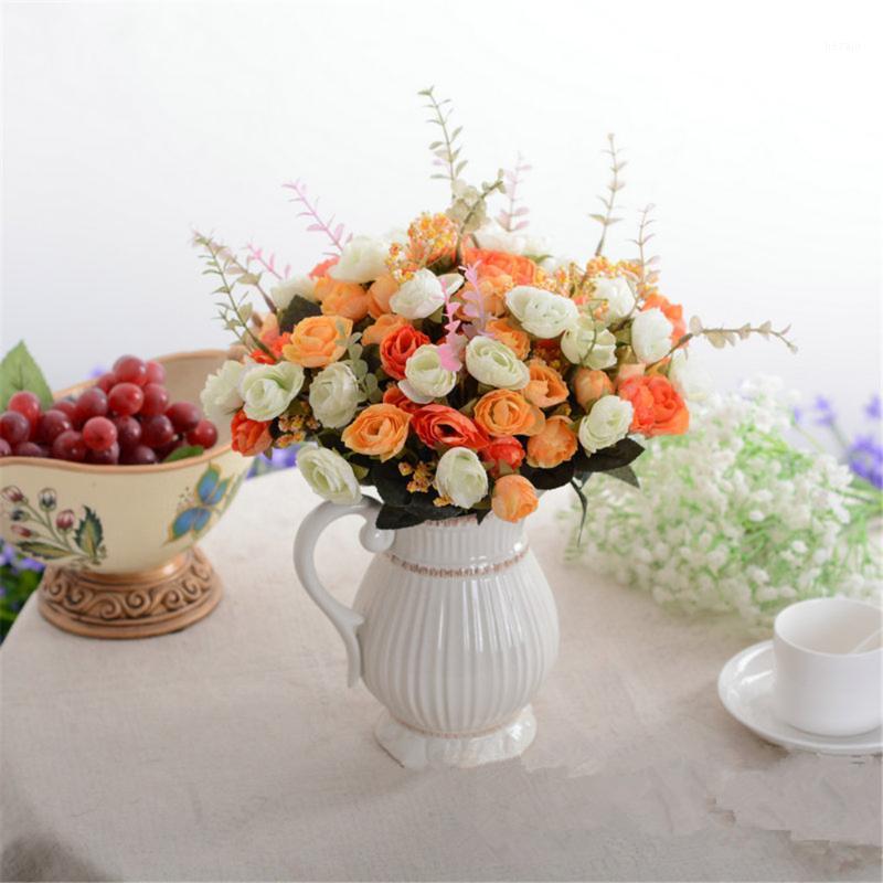 

2PCS New Artificial Flower Decor Floral Rose Bouquet Silk Fake Flowers Wedding Party Home Decoration Accessories Dropshipping1, As pic