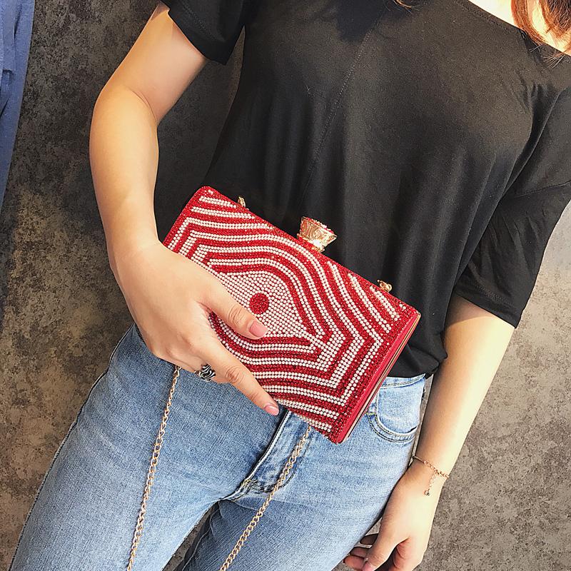 

Fashion Bag 2021 Diamond Inlaid Style Cocktail Purse Handbag Women Money Clutch Purse Evening Bags 5 Colors, Black