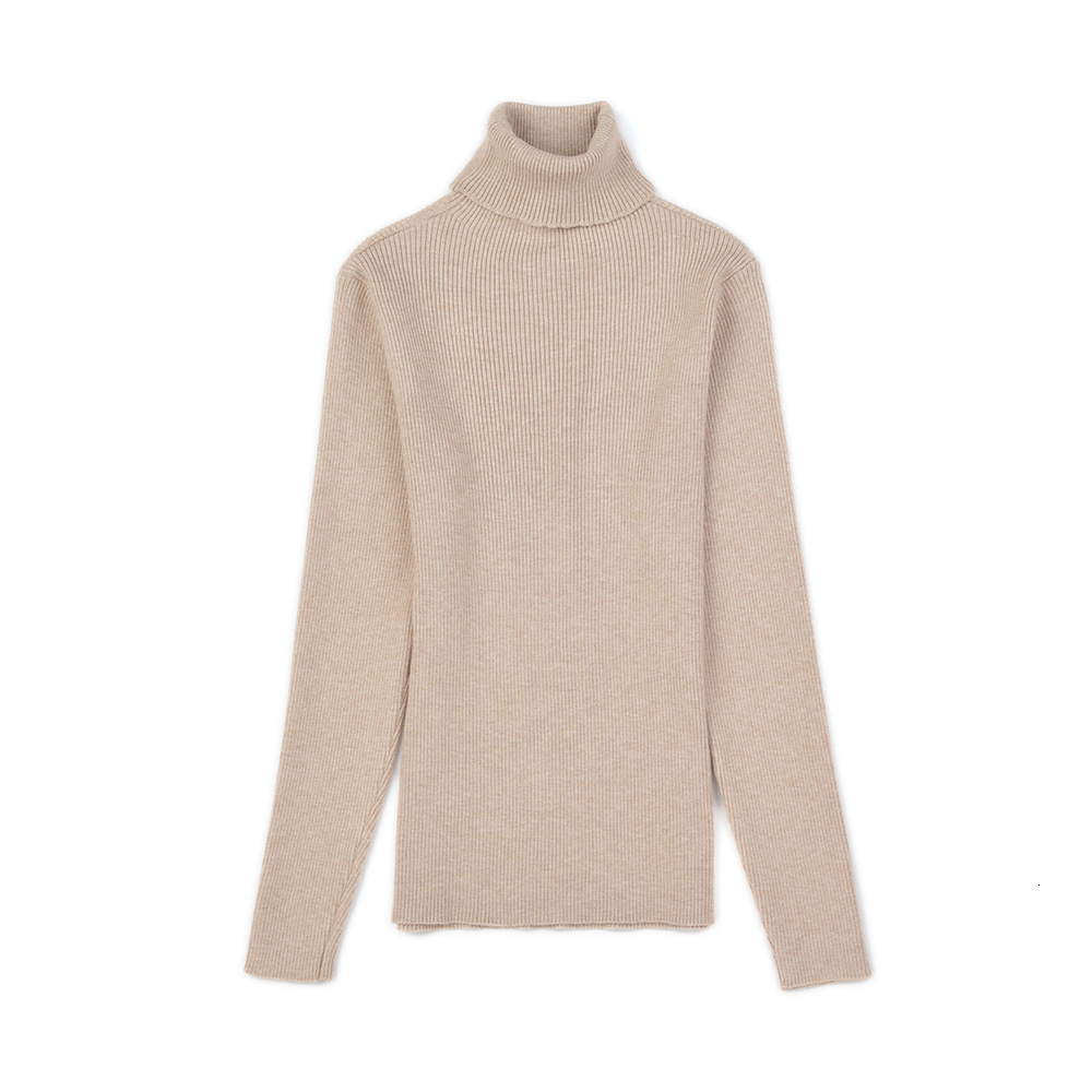 

2021 New Chic Autumn Winter Pullovers Women Long Sleeve Casual Warm Basic Turtleneck Sweater Female Knit Jumpers Top 938p, Khaki