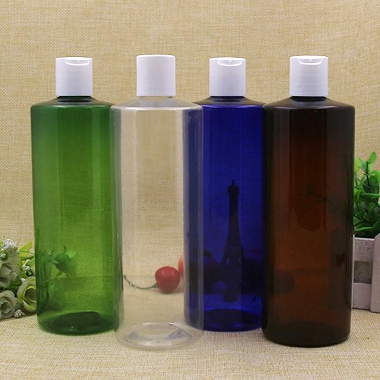 

2/10pcs 500ml Press Cap Empty Plastic Transparent Lotion Refillable Bottles PET disc top cap shampoo emulsion cosmetic container