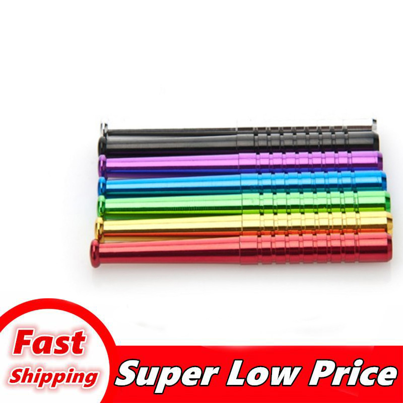 

wholesale 78mm length Metal smoking pipe Filter Tips aluminium one hitter bats Snuff Snorter Dispenser Tube Straw Sniffer