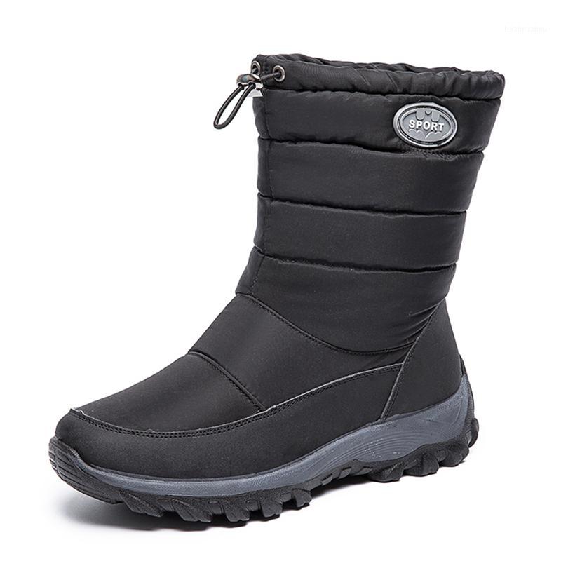 

High Top Ankle Bootie Women Velvet Winter Boots Anti-Skid Cotton Shoes Girl Waterproof Warm Outdoor Snow Shoes for Cold Weather1, Black a