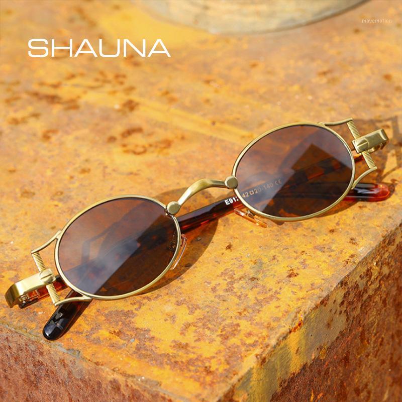 

SHAUNA Vintage Small Oval Women Sunglasses Retro Metal Punk Shades Men UV4001
