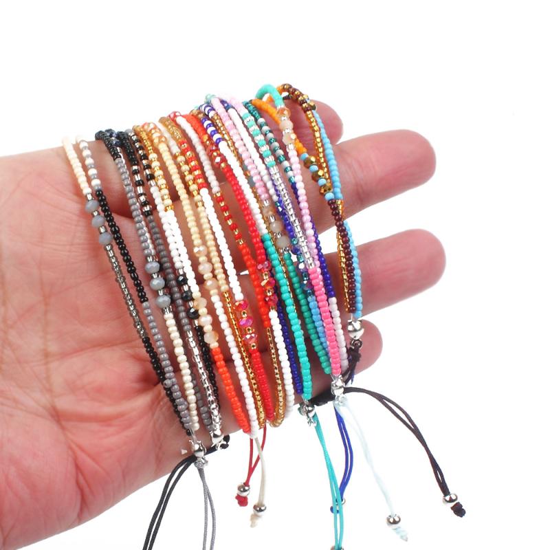 

Tennis 8 Styles Boho Color Tiramisu Beads Handmade Multi-layer Bracelets Female Beach Surfing Jewelry Lucky Bracelet Wrist Strap, Golden;silver