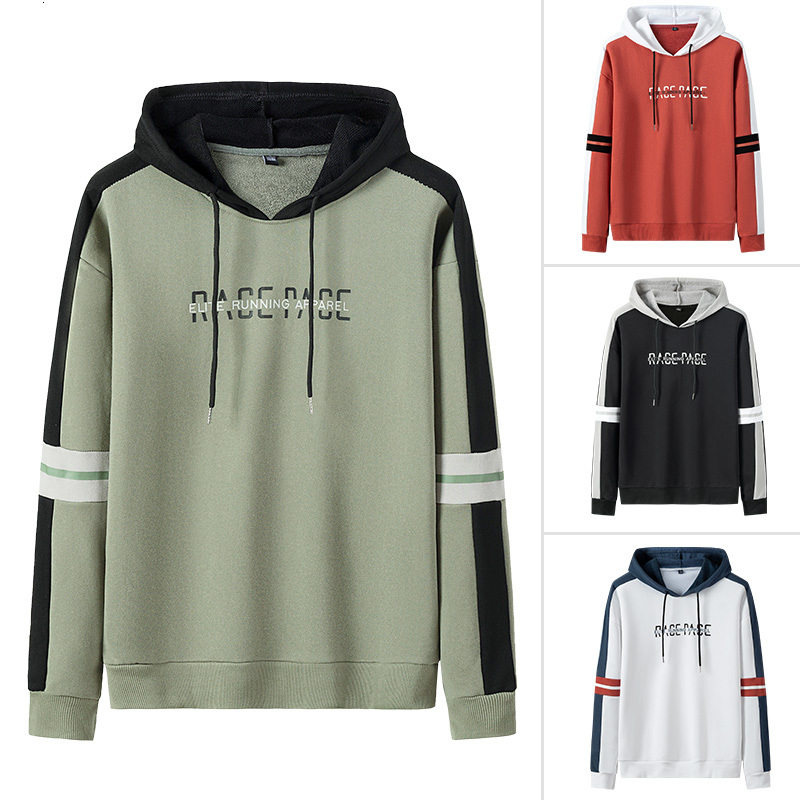 

2021 New Men Patchwork Contrasted Color Hoodies Autumn Hip Pop Mens Harajuku Hoodie Cotton Sweatshirt Streetwear Fashion Clothes Outwear Ex9, Hh6867red