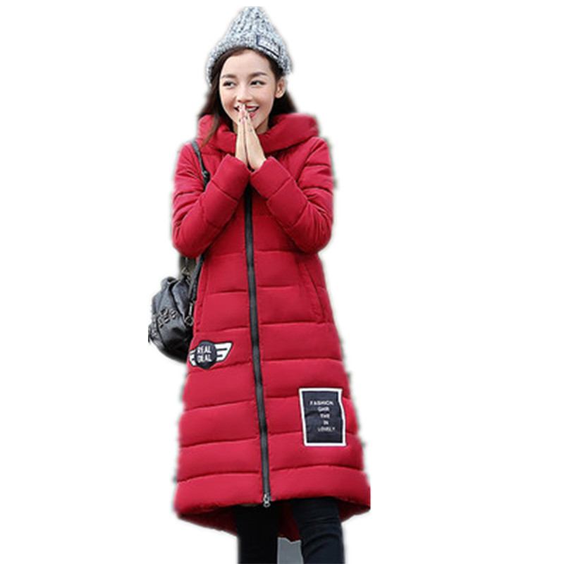 

quality plus High size female winter coat ladies in thick hood women's thin wadded red jackets parka parkas mujer 2020 my324 EL6N, Pink.