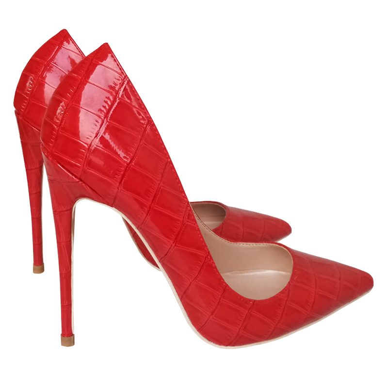 

Free Sending the of Fashion Women Crocodile Leather Patent Red Finger Pointed High-heeled Shoes Pumps 12 Cm 8 Centimeters Stiletto Gm6w, 36