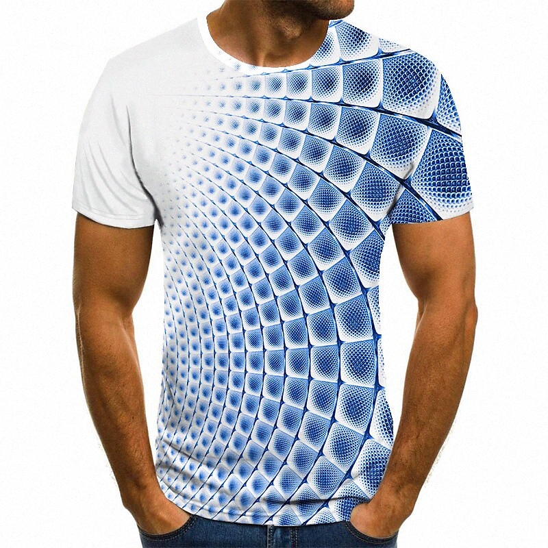 Men's T shirt Shirt Graphic 3D Plus Size Round Neck Going out Weekend Print Short Sleeve Tops Streetwear Exaggerated Green Blue Purple F7x3#
