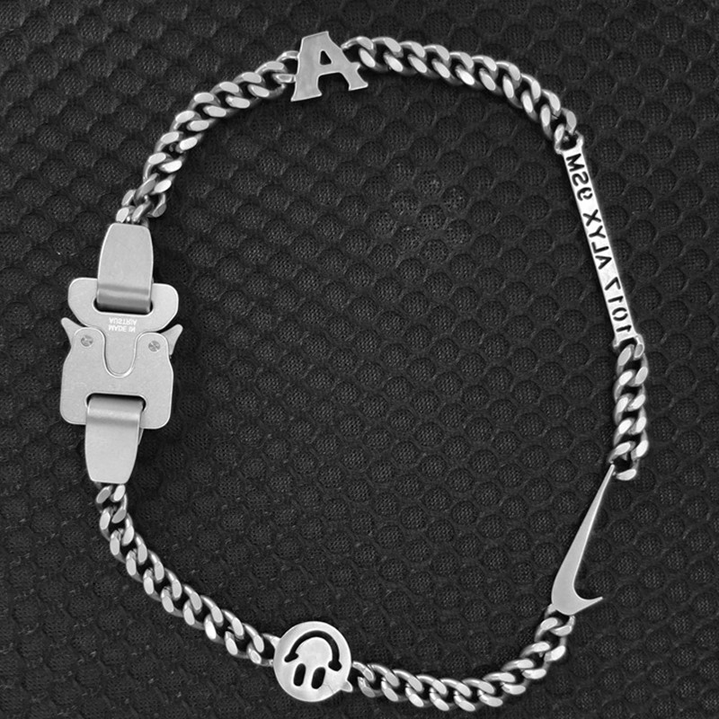 

2020 1017 ALYX STUDIO LOGO Metal Chain necklace Bracelet belts Men Women Hip Hop Outdoor Street Accessories Festival Gift free ship, Silver