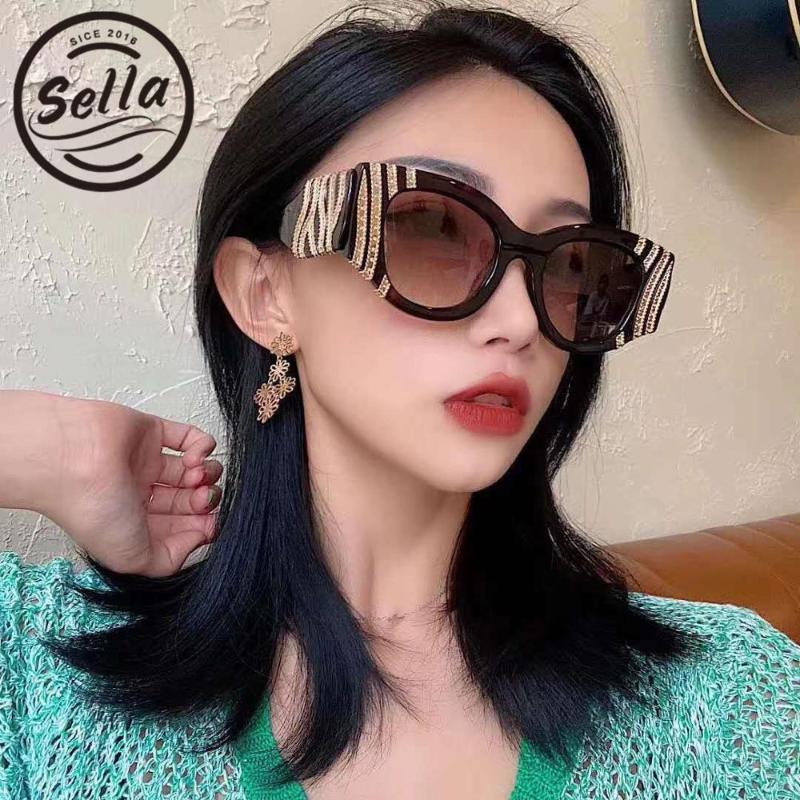 

Sunglasses Sella 2021 Arrival Women Brand Designer Oversized Cateye Fashion Ladies Gradient Lens Glasses Eyewear