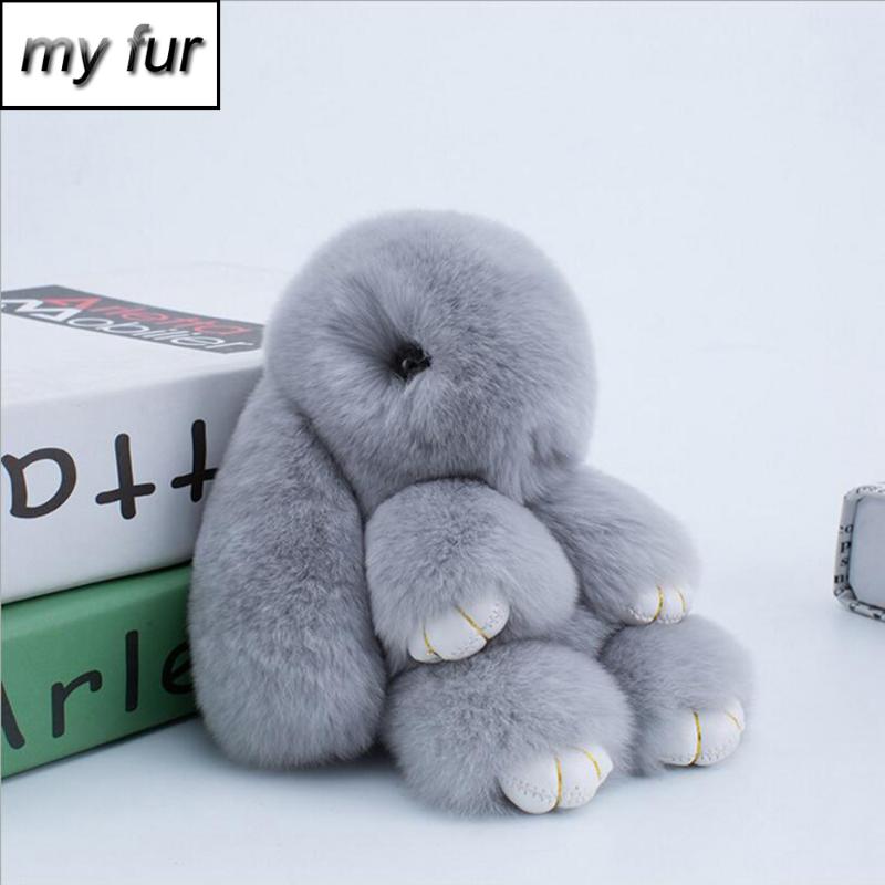 

Copenhagen Hot 18cm Cute Fluffy Car Keychain Real Genuine Rex Fur Key Chains Bag Toy Doll Lovely Keyring Pendant