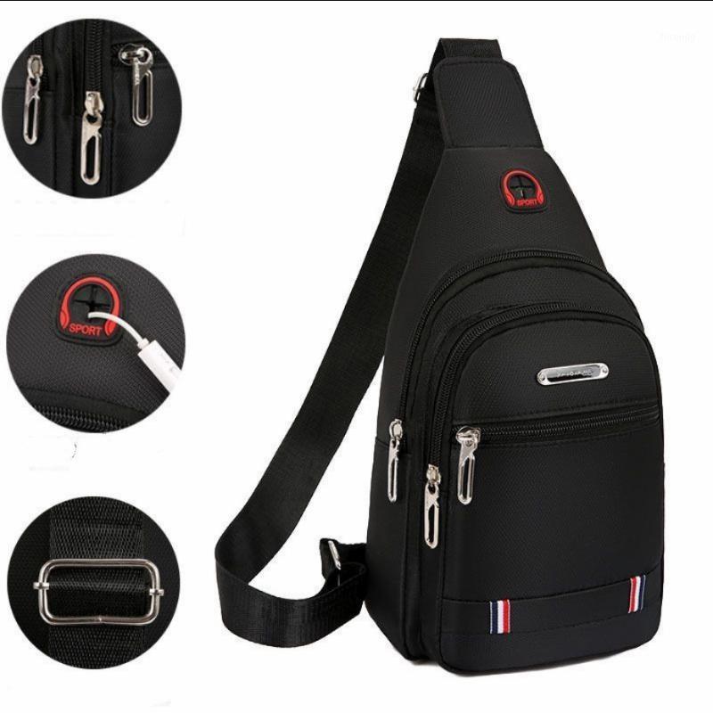 

2021 New Male USB Charging Shoulder Crossbody Bags Mens Anti Theft Chest Bag Gym Fashion Accessories Sports Travel Pack Satchel1, Sky blue