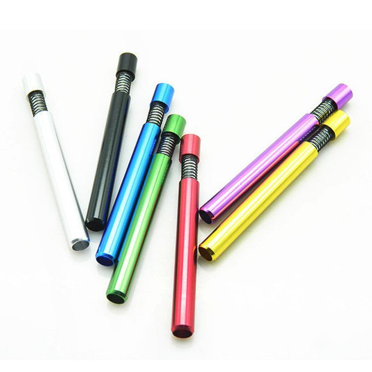 

Pipe smoking glass water oil burner 78MM Aluminum Snuff Snorter Tube Herb Cigarette Dugout Pipes tobacco