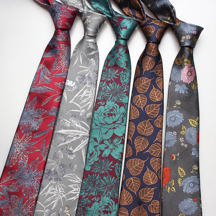 

New Men's Floral Print Neck Ties for Man Casual Slim Tie Gravata Wedding Business Neckties New Design Men Polyester Ties
