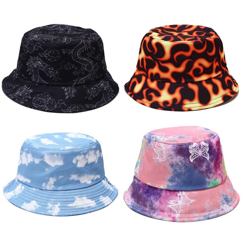 

Tie Dye Butterfly Fire Cloud Print Fisherman Hat Fisherman Hat For Men And Women Outdoor Leisure Bucket, H02