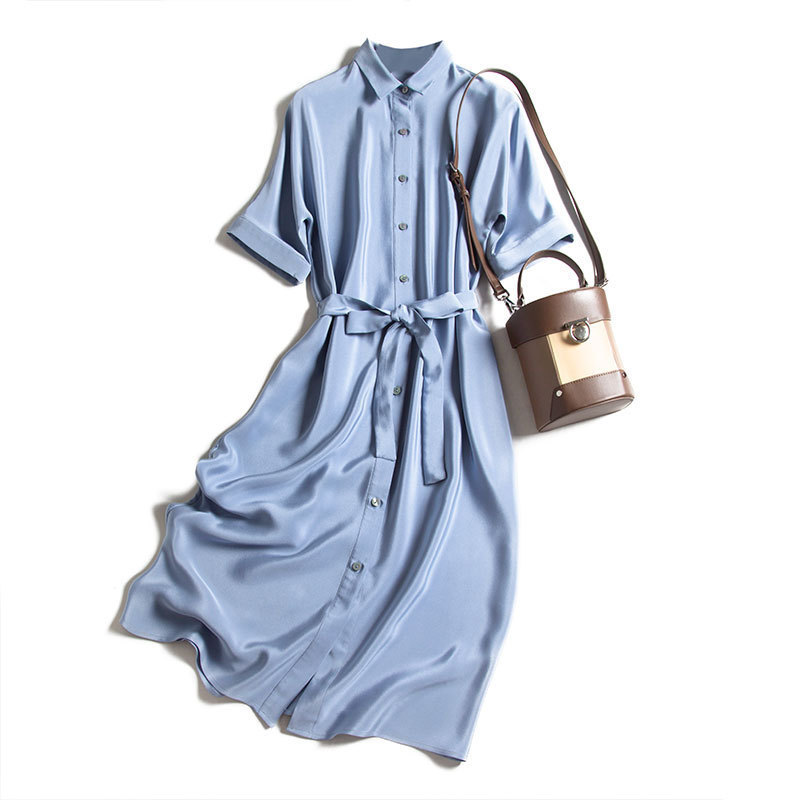 

2020 30 Mu New  Blockbuster Dress Is Feminine Spring and Autumn in Long Silk Shirt 1k18, See chart