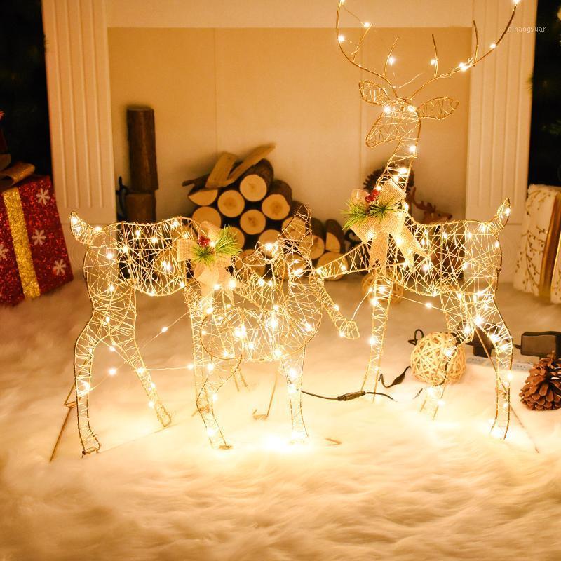 

Christmas Decoration Cute Little Deer with Lights Christmas and New Year Cottage Atmosphere Decorations House1