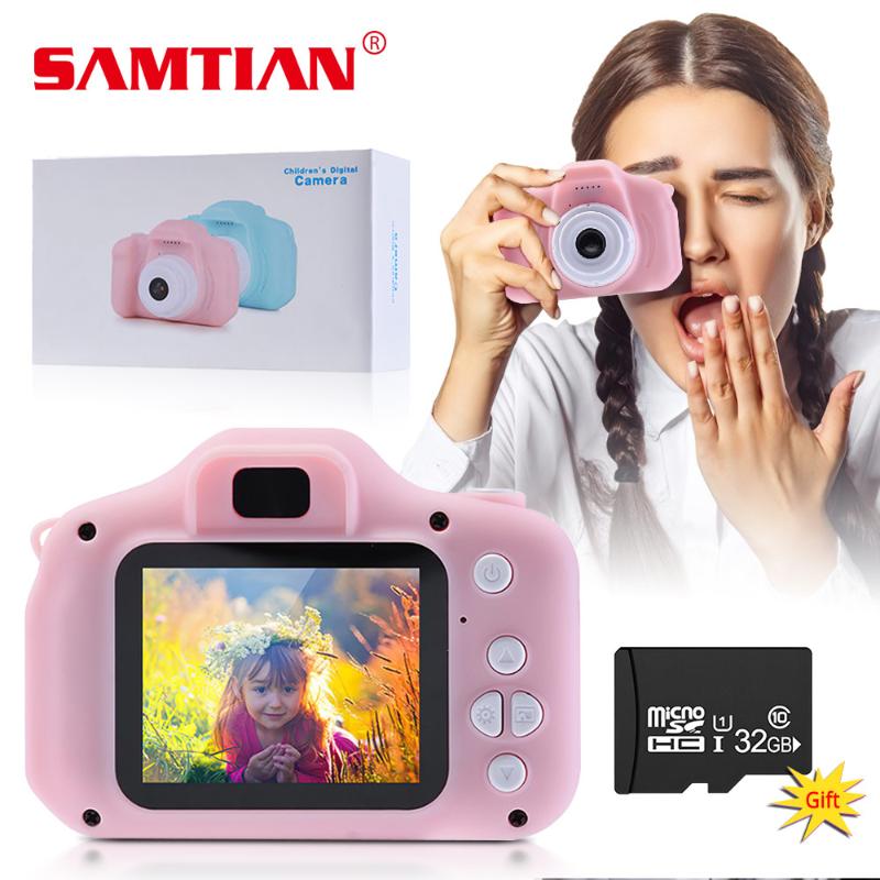 

SAMTIAN Mini Kids Camera with 32 GB TF Card Digital HD 1080P Photo Camera Toys 1300W Pixel For Children Video Recorder Camcorder