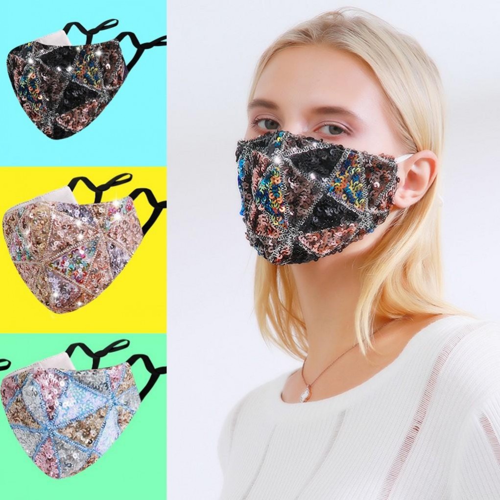 

Rhinestone face mask protetive masks Crystal diamond sparkle reusable washable cloth face cover with PM2.5 adult anti dust FY0113
