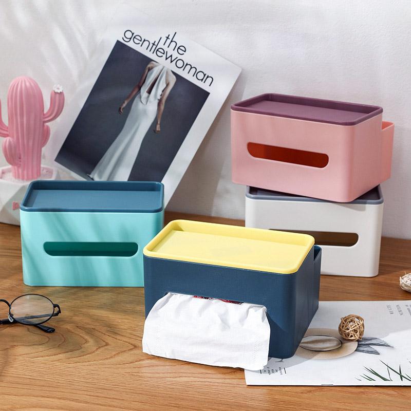 

New Multi-Functional Desktop Storage Box Cosmetic Remote Control Plastic Home Living Room Creative Paper Tissue Box