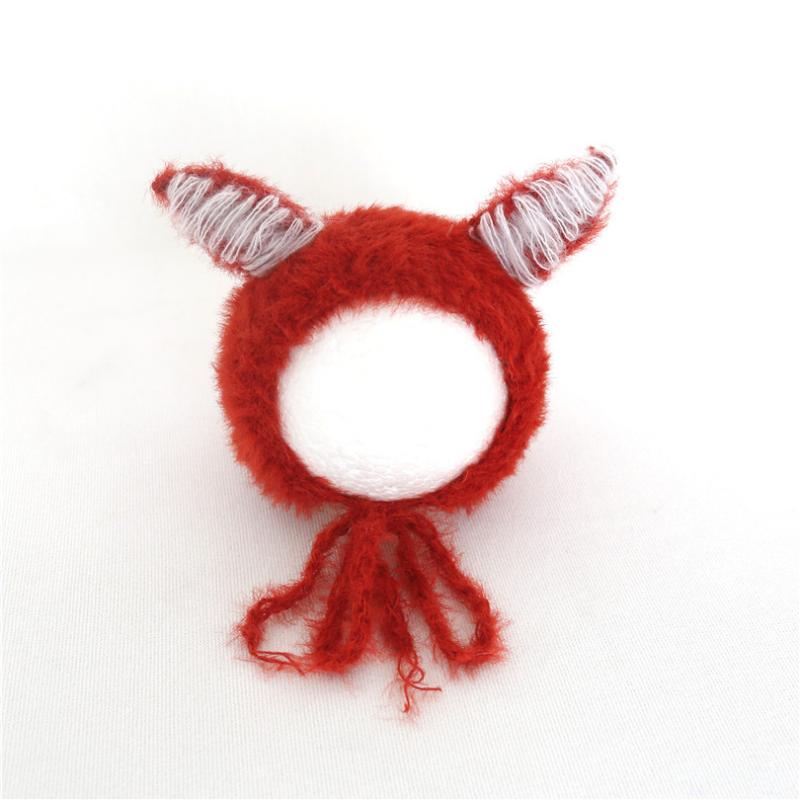 

Fuzzy Newborn Hat Crochet Baby Girl Boy Hat Knit Bonnet Crochet Newborn Animal Bonnet Fluffy Baby Cap Photography Props, As photo
